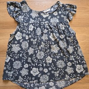 Sonoma Goods For Life Womens Print Flutter-Sleeve Swing Top Green Plus 1X